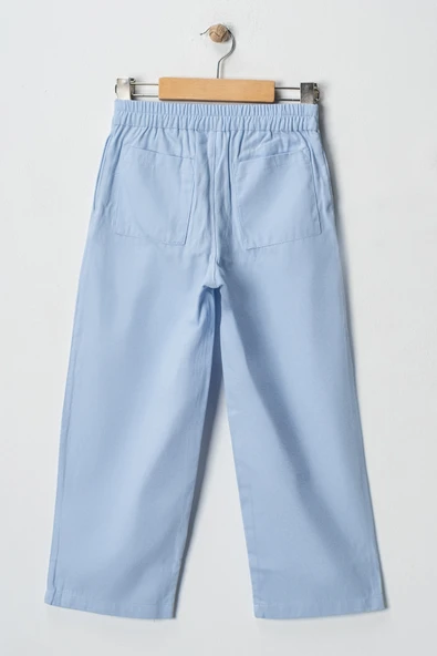 ESİLA KİDS Kız Çocuk Yüksek Bel Düğmeli Gabardin Kumaş Pantolon Rahat ve Şık Tasarım 9-14 yaş - 5