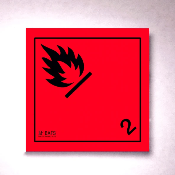 30x30 cm ADR Uyumlu Düz ATEŞ 2 Reflektörlü Uyarı Levhası Tehlikeli Madde Taşıma Güvenlik Plakası ürün görseli