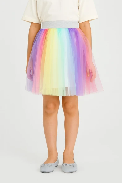 ESİLA KİDS Kız Çocuk Etek Renkli Tütü Etek Parti Ve Özel Gün İçin Etek 2-6 Yaş ürün görseli