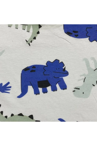 ESİLA KİDS Erkek Çocuk Tişört Erkek Çocuk 3'lü Tişört Dinozor Baskılı Kısa Kollu Tişört Seti 2-5 Yaş - Resim 3