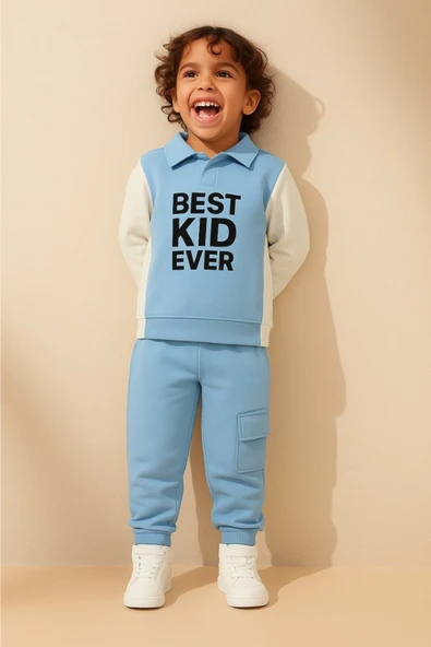 ESİLA KİDS Erkek Çocuk Takım Eşofman Takımı Sweat & Kargo Cepli Alt 2'li Spor Set Mevsimlik 4-8 Yaş ürün görseli