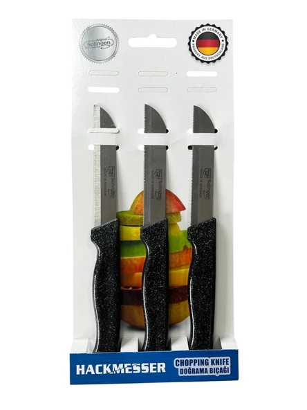 S4 Meyve Sebze Bıçağı Tırtıklı  Solingen Siyah - 1