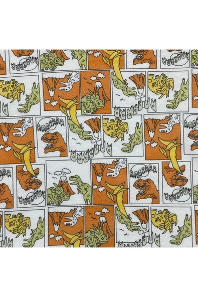 ESİLA KİDS Erkek Çocuk Tişört Erkek Çocuk 3'lü Tişört Dinozor Baskılı Kısa Kollu Tişört Seti 2-5 Yaş - Resim 7