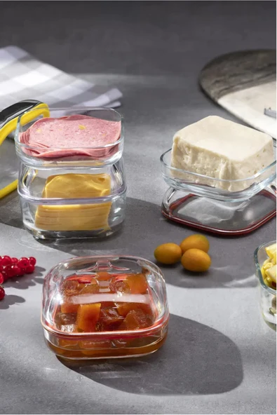 Paşabahçe plus kapaklı kahvaltılık - 2 li çok amaçlı cam saklama kabı silikon contalı 2 boy - Resim 5