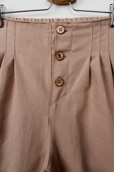 ESİLA KİDS Kız Çocuk Yüksek Bel Düğmeli Gabardin Kumaş Pantolon Rahat ve Şık Tasarım 9-14 yaş - 3