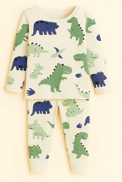 ESİLA KİDS Erkek Çocuk Pijama Takımı Desenli Pamuklu Uzun Kollu Pijama Takımı 2-6 Yaş - Resim 6