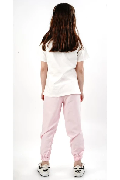 ESİLA KİDS Kız Çocuk Eşofman Takımı Penye Kısa Kollu Baskılı Üst Ve Cepli Lastikli Paça Alt 10-13 Yaş - Resim 8