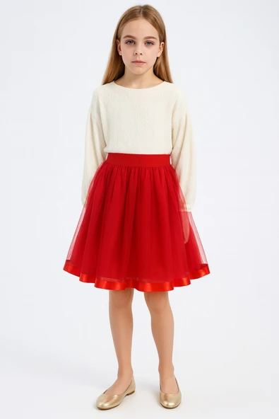 ESİLA KİDS Kız Çocuk Etek Hayal Tül Etek Parti ve Özel Gün Giyim 4-14 Yaş ürün görseli