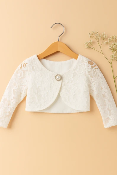 ESİLA KİDS Kız Çocuk Dantel Bolero Kız Çocuk Bolero Özel Gün Kız Çocuk Ceket Modeli 1-11 Yaş ürün görseli