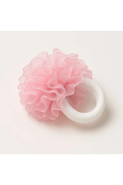 ESİLA KİDS Kız Çocuk Toka Organze Tüllü Ponpon Detaylı Lastikli Saç Toka 2'Li Set - 9