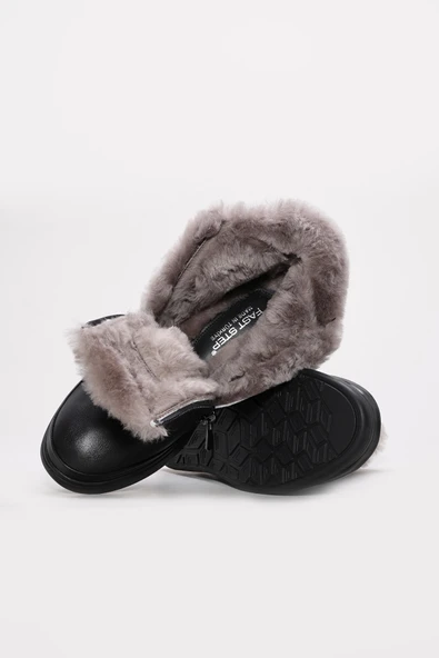 Hakiki Deri Kürklü  Kadın Klasik Bot 411KZA995 - Resim 3