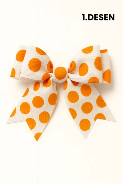 ESİLA KİDS Kız Çocuk Toka Puantiyeli Fiyonk Model 2 Adet Gönderim 6 Desen Seçenekli ürün görseli