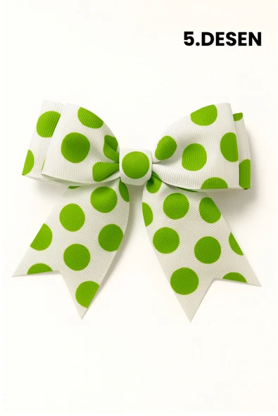 ESİLA KİDS Kız Çocuk Toka Puantiyeli Fiyonk Model 2 Adet Gönderim 6 Desen Seçenekli - Resim 5