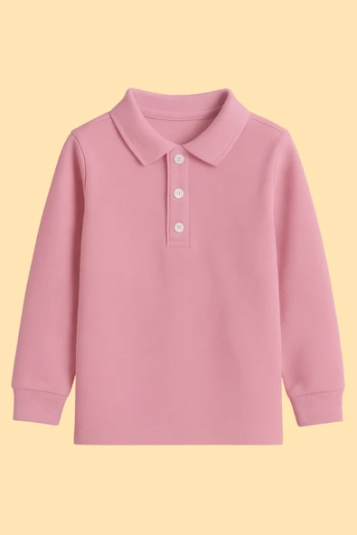 ESİLA KİDS Çocuk Tişört 2'li Uzun Kollu Polo Yaka Tişört Seti - Pamuklu Okul Üniforma - 5-14 Yaş - 3