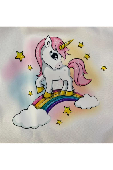 ESİLA KİDS Kız Çocuk Unicorn Elbise Tüllü Elbise Rengarenk Doğum Günü Ve Parti Elbisesi 1-9 Yaş - Resim 6