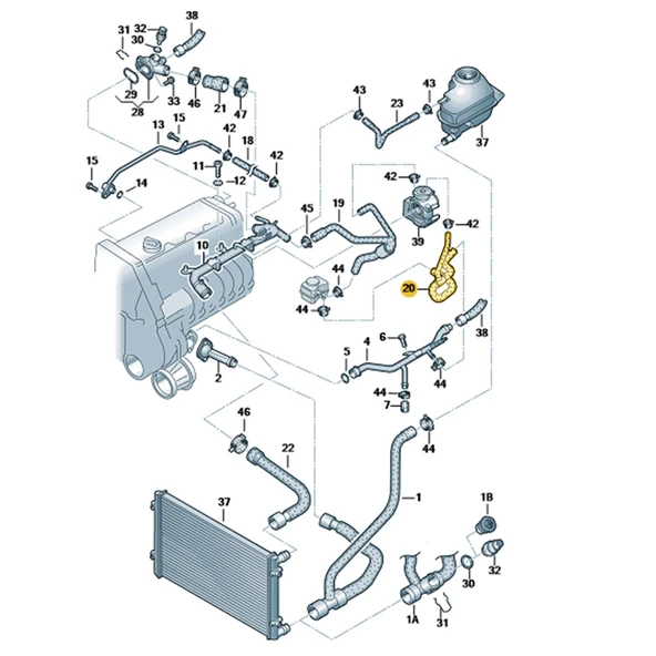 Skoda Superb 2002-2008 2.0 AZM Motor Alt Dağıtıcı Hortum 06B121058AP - Resim 2