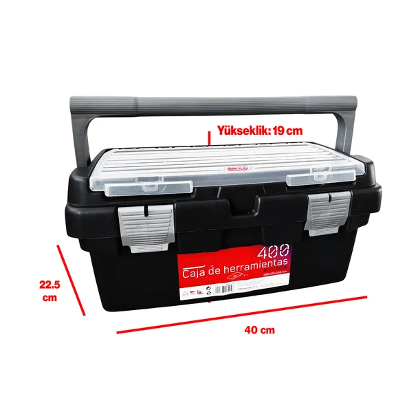 Plastik Açma Kapatmalı 12'' 12 Litre Organizer Bölmeli Taşınabilir Kulplu Takım Çantası Alet Çanta - 3