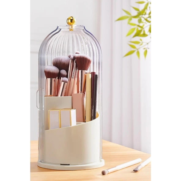 Piev House By House 360 Glow Vitrin Şeffaf Fırçalık Ve Şeffaf Mücevherat Üçlü Set - 3