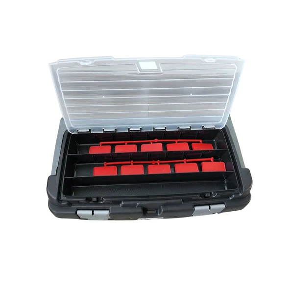 Plastik Açma Kapatmalı 12'' 12 Litre Organizer Bölmeli Taşınabilir Kulplu Takım Çantası Alet Çanta - 4
