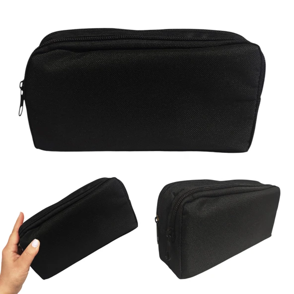 Siyah Kalem Kutusu ( iki Bölmeli ) Çift Gözlü Kalemlik ürün görseli