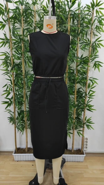 Kadın Iki Iplik Crop Etek Ikili Takım - Resim 4