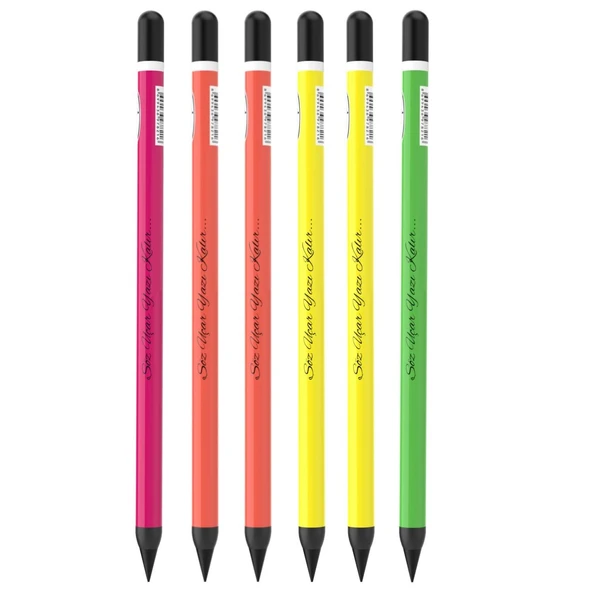 Panda Panpen Neon Serisi Bitmeyen Kurşun Kalem (PAN721) 6 Adet ürün görseli
