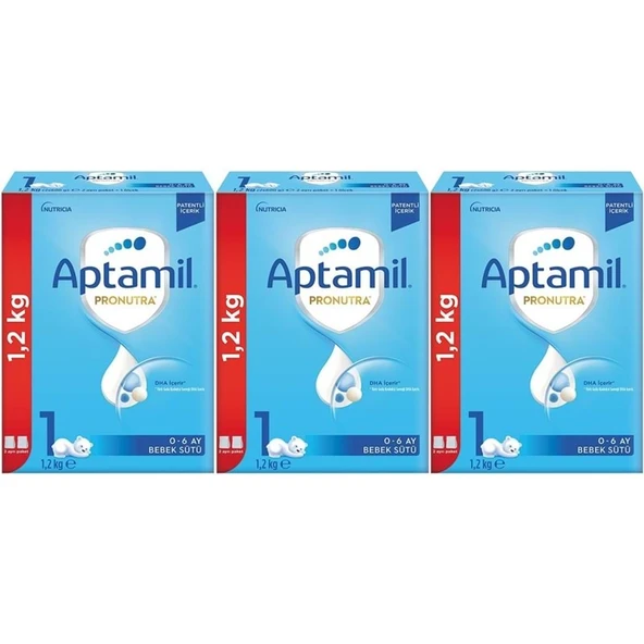 Nutrıcıa Aptamil Pronutra 1200GR Bebek Sütü No:1 (0-6 Ay) Yenidoğan Doğumdan itibaren (3 Lü Set) - 1