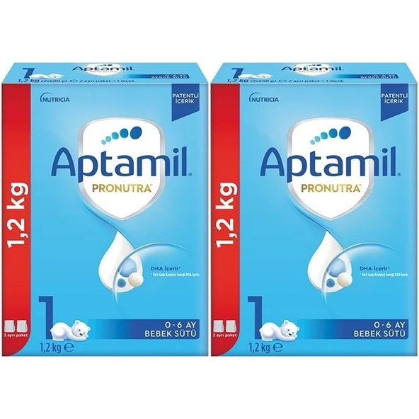 Nutrıcıa Aptamil Pronutra 1200GR Bebek Sütü No:1 (0-6 Ay) Yenidoğan Doğumdan itibaren (2 Li Set) - 1