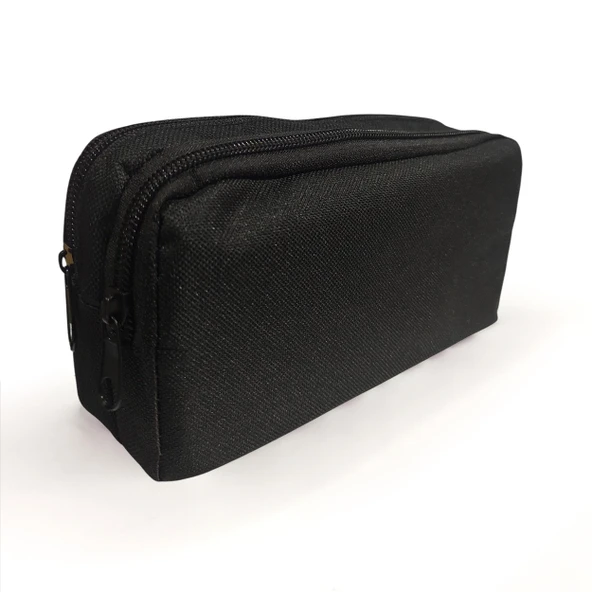 Siyah Kalem Kutusu ( iki Bölmeli ) Çift Gözlü Kalemlik - Resim 2