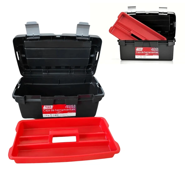 Plastik Açma Kapatmalı 12'' 12 Litre Organizer Bölmeli Taşınabilir Kulplu Takım Çantası Alet Çanta - 5