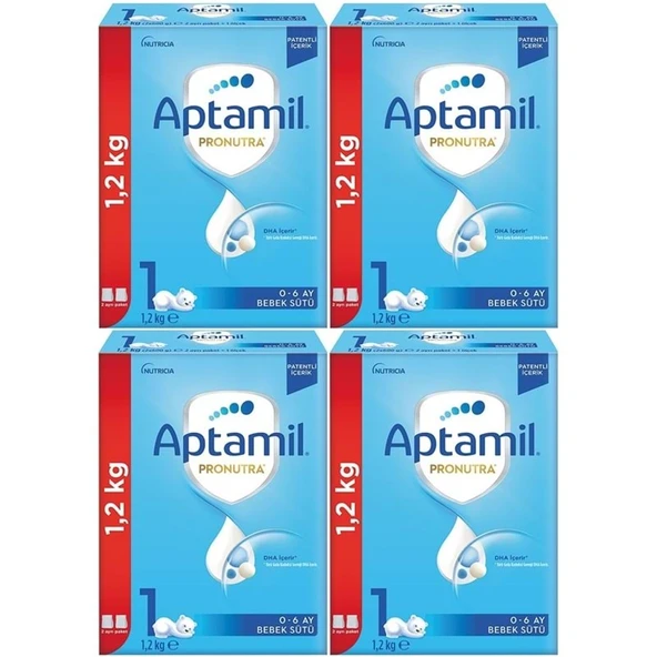 Nutrıcıa Aptamil Pronutra 1200GR Bebek Sütü No:1 (0-6 Ay) Yenidoğan Doğumdan itibaren (4 Lü Set) - 1