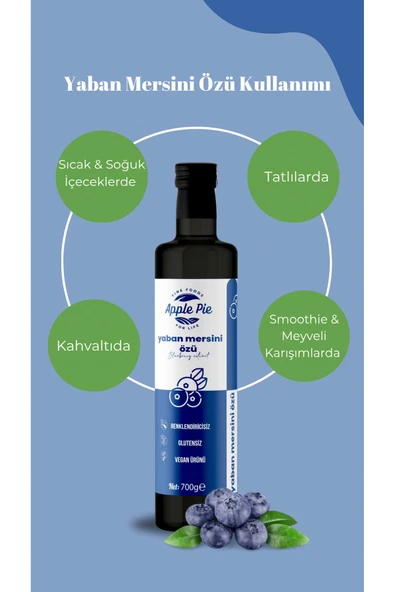 Applepiefoods Yaban Mersini Özü 700 gr , Doğal , Katkısız ( Analizli ) , Soğuk Sıkım , Blueberry Extract - Resim 6