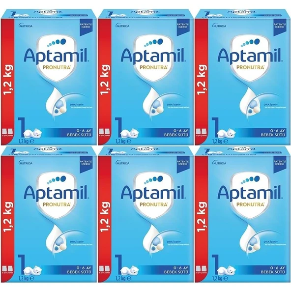 Nutrıcıa Aptamil Pronutra 1200GR Bebek Sütü No:1 (0-6 Ay) Yenidoğan Doğumdan itibaren (6 Lı Set) - 1