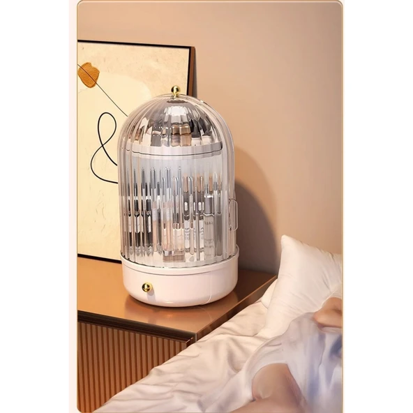 Piev House By House 360 Glow Vitrin Şeffaf Fırçalık Ve Şeffaf Mücevherat Üçlü Set - 2