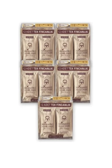 Mehmet Efendi Kuru kahveci Mehmet Efendi Türk Kahvesi Tek Fincanlık 12x6 Gr X5 Paket (5 Paket içerisinde 60 Adet)