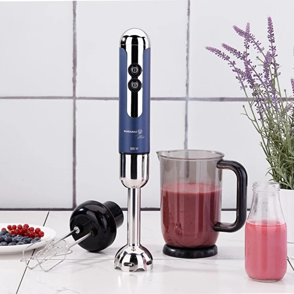 KORKMAZ A447-13 MİA MEGA BLENDER SET AZURA-KROM - Resim 2