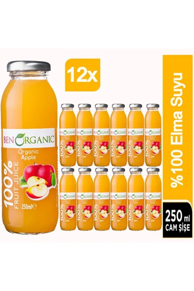 Benorganic Organik Elma Suyu 12x250ml - Resim 2