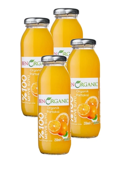Benorganic BEN ORGANİC PORTAKAL SUYU 250 ML - 4'LÜ - Resim 6