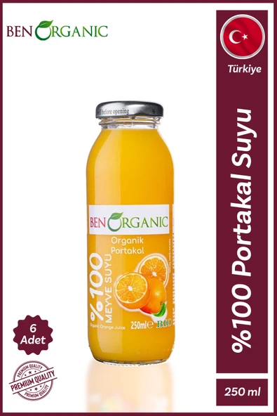 Benorganic Organik Portakal Suyu 6x250ml ürün görseli
