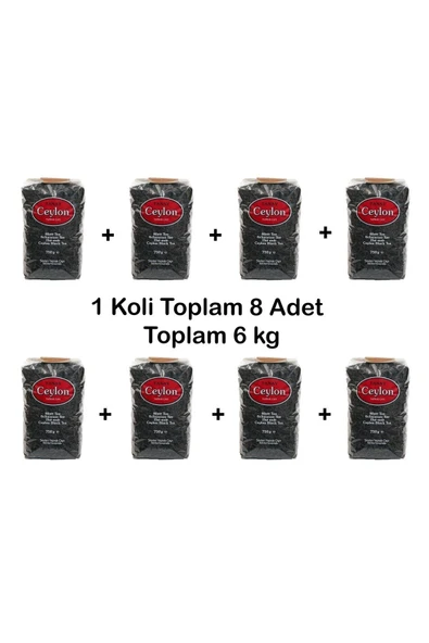 Tanay Ceylon Ithal Sri Lanka Siyah Yaprak Seylan Çayı Kaçak Çay 750 gr X 8 Adet (6.000 GR) - 3