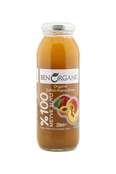 Benorganic BEN ORGANİC KAYISI & ŞEFTALİ & ELMA SUYU 250 ML ürün görseli
