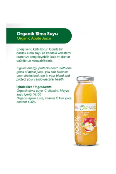Benorganic BEN ORGANİC ELMA SUYU 250 ML - 2'Lİ - 2
