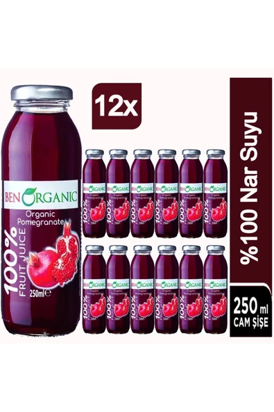 Benorganic Organik Nar Suyu 12x250 ml - 2
