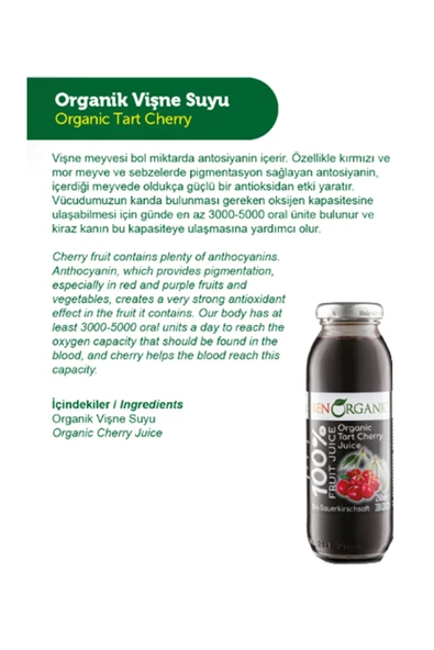 Benorganic BEN ORGANİC VİŞNE SUYU 250 ML - 4'LÜ - Resim 2