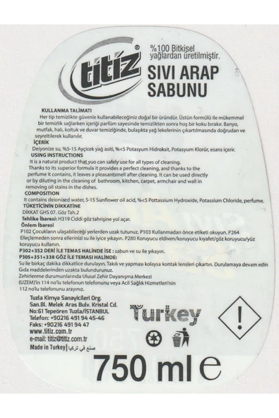 Titiz Sıvı Arap Sabunu 750 ml - 6