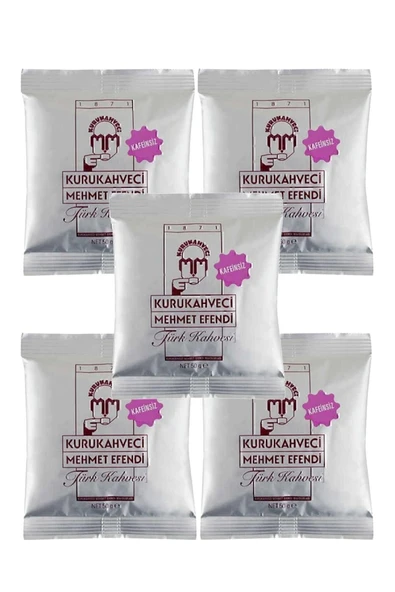 Mehmet Efendi Kafeinsiz Türk Kahvesi 50 G Folyo Ambalaj X 5 Adet 8690627421009