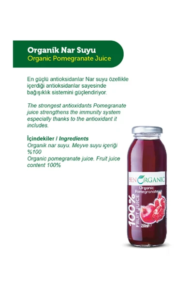 Benorganic BEN ORGANİC NAR SUYU 250 ML - 2'Lİ - 3
