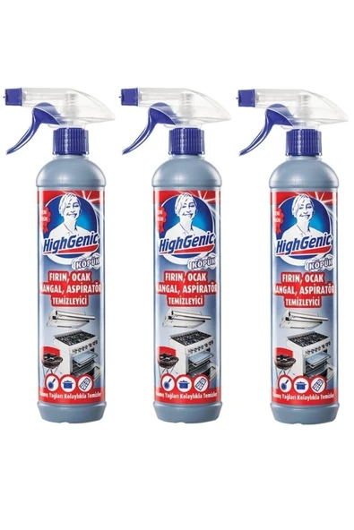 Highgenic Köpük Fırın Ocak Mangal Aspiratör Temizleyici 500 ml 3'lü