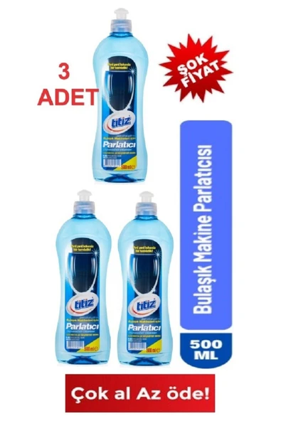 Titiz Bulaşık Makine Parlatıcısı 500 ML x3ADET