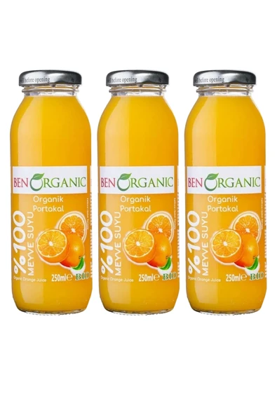 Benorganic BEN ORGANİC PORTAKAL SUYU 250 ML - 3'LÜ - Resim 6